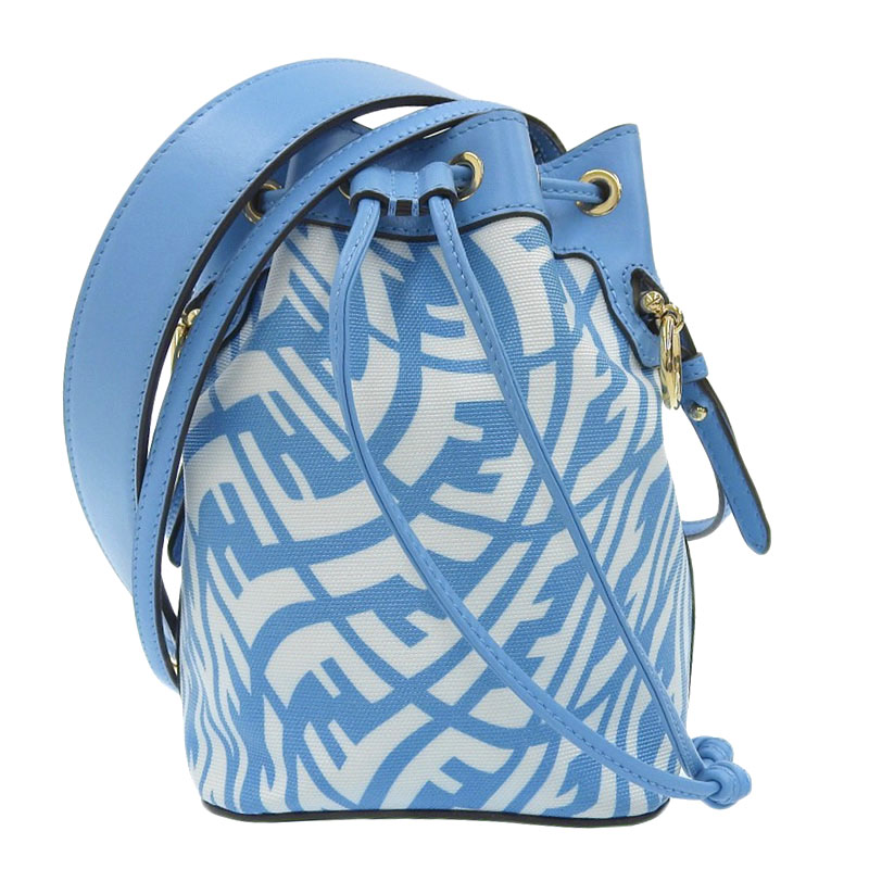 フェンディ FENDI モントレゾールミニ 2WAYバッグ ショルダーバッグ PVC/レザー ブルー 8BS010 中古 OB2119