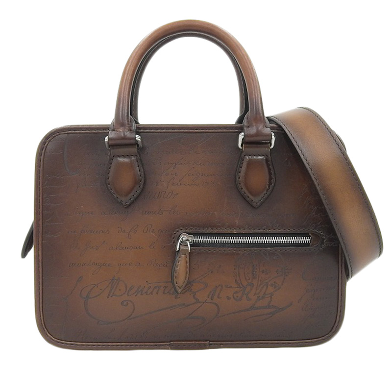 http://ベルルッティ%20BERLUTI%20カリグラフィ%20アンジュールガリバー%202WAYバッグ%20ハンドバッグ%20ショルダーバッグ%20レザー%20ブラウン%20中古%20OB2120