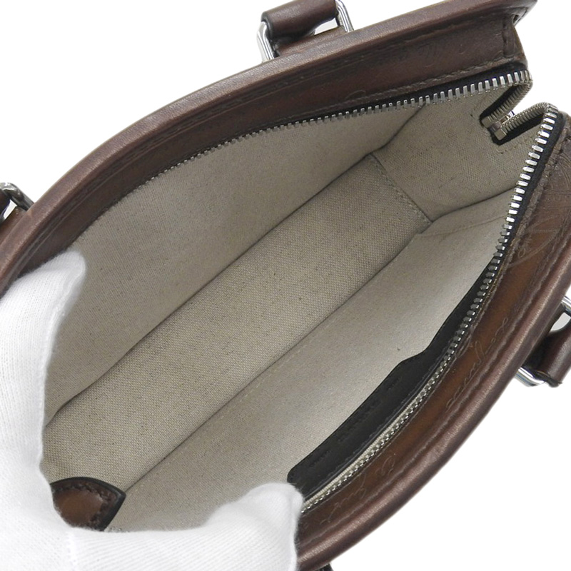 http://ベルルッティ%20BERLUTI%20カリグラフィ%20アンジュールガリバー%202WAYバッグ%20ハンドバッグ%20ショルダーバッグ%20レザー%20ブラウン%20中古%20OB2120
