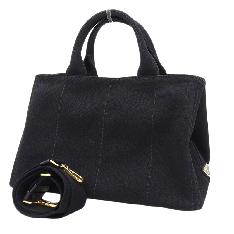 http://プラダ%20PRADA%20カナパ%202WAY%20ハンドバッグ%20ショルダーバッグ%20キャンバス%20ブラック%20中古%20OB2173