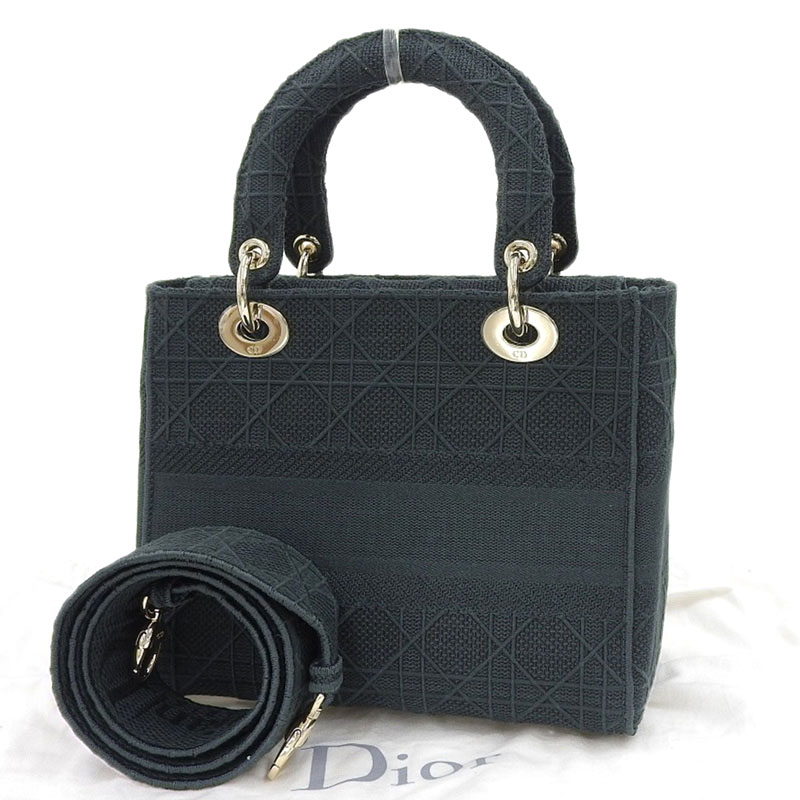 http://ディオール%20CHRISTIAN%20DIOR%20レディD-Lite%20ミディアム%202WAY%20ハンド%20ショルダーバッグ%20キャンバス%20グリーン%20M05665O%20中古%20OB2174