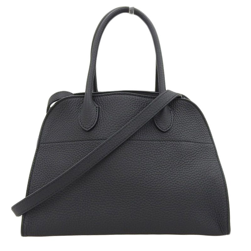 ザ・ロウ THE ROW ソフトマルゴー10 2WAY ハンドバッグ ショルダーバッグ レザー ブラック W1190 L133 美品 OB2175