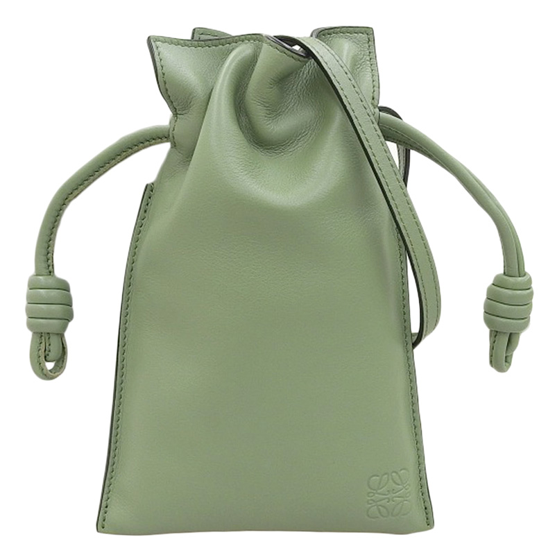 http://ロエベ%20LOEWE%20フラメンコポケット%20ショルダーバッグ%20レザー%20グリーン%20A411F10X01%20中古%20OB2176