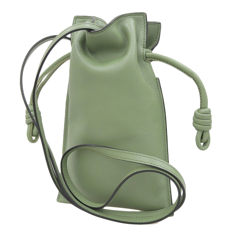 http://ロエベ%20LOEWE%20フラメンコポケット%20ショルダーバッグ%20レザー%20グリーン%20A411F10X01%20中古%20OB2176