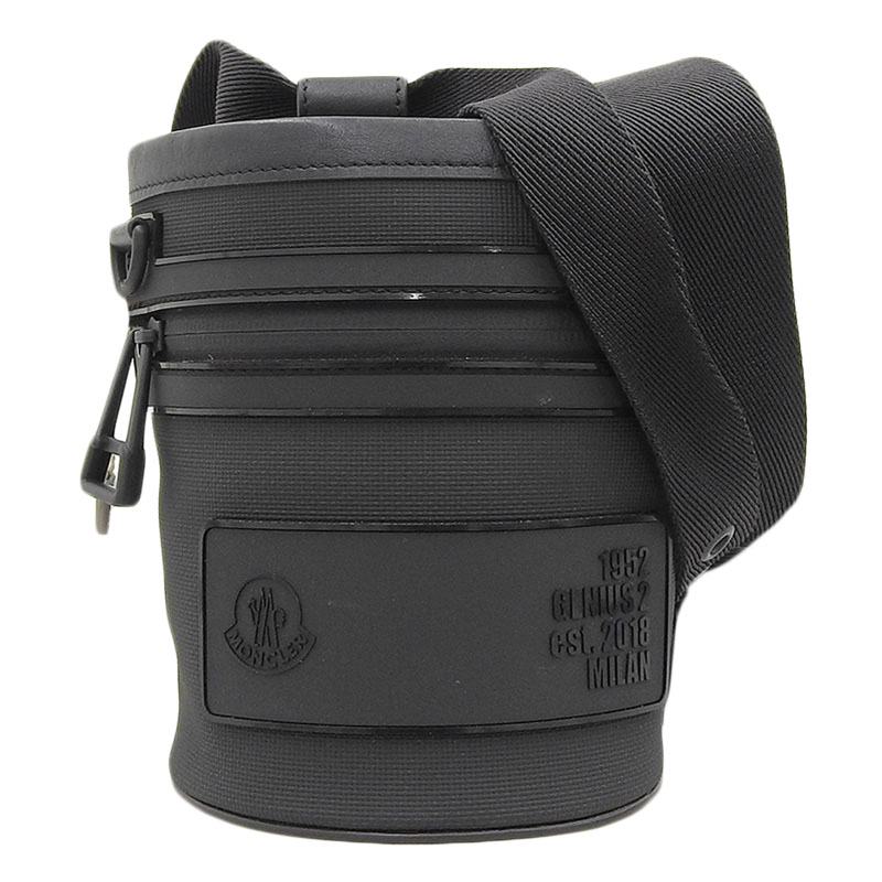 モンクレール MONCLER 1952バケットバッグ 2WAYバッグ ショルダーバッグ ウエストバッグ レザー/ラバー ブラック 中古 OB2191