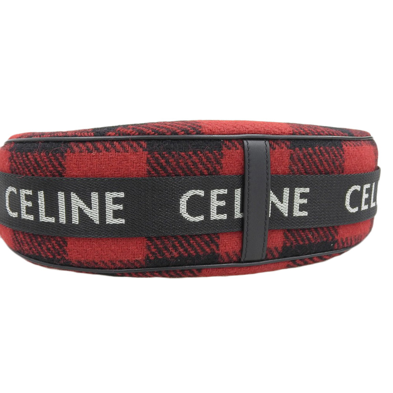 http://セリーヌ%20CELINE%20ミディアム%20アヴァ%20バッファローチェック%20ファブリック/レザー%20レッド/ブラック%20196962DO2.27NO%20中古%20OB2195