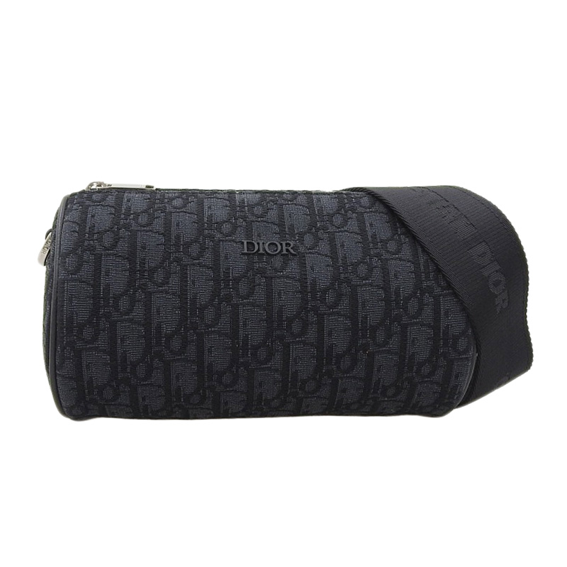 ディオール CHRISTIAN DIOR オブリーク ショルダーバッグ オブリークキャンバス/レザー ブラック 1ROPO61YKY 中古 OB2198