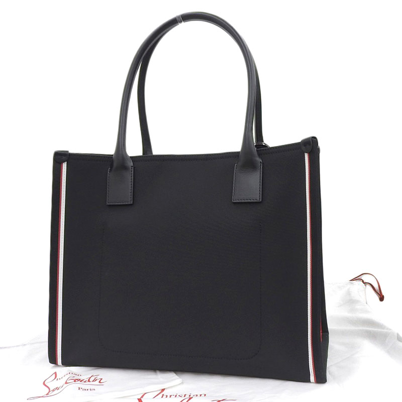 http://クリスチャンルブタン%20CHRISTIAN%20LOUBOUTIN%20トートバッグ%20ナイロン/レザー%20ブラック%20BMW300台限定モデル%20美品%20OB2202