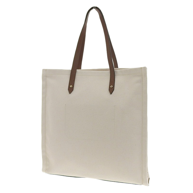 http://ジミーチュウ%20JIMMY%20CHOO%20ロゴ%20トートバッグ%20キャンバス/レザー%20ナチュラル/タン%20中古%20OB2204
