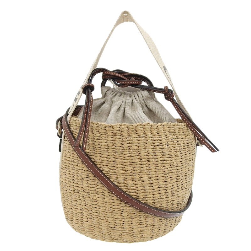 http://クロエ%20CHLOE%20ウッディスモールバスケット%202WAYバッグ%20フェアトレードペーパー×レザー%20ナチュラル×タン%20CHC22SS381%20美品%20OB2208