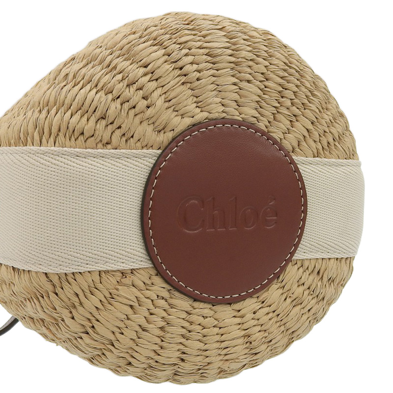 http://クロエ%20CHLOE%20ウッディスモールバスケット%202WAYバッグ%20フェアトレードペーパー×レザー%20ナチュラル×タン%20CHC22SS381%20美品%20OB2208