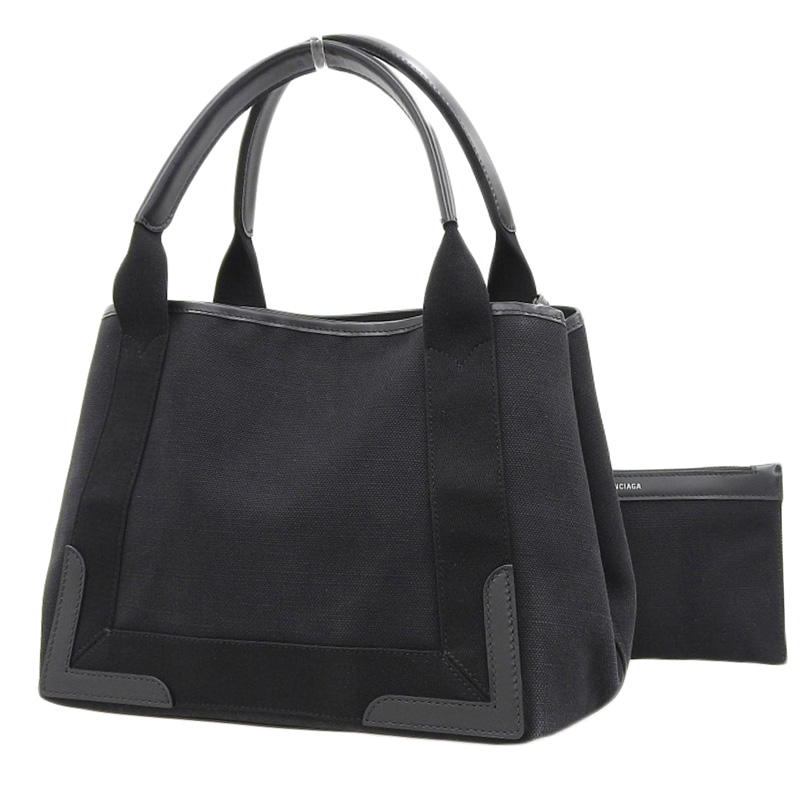 http://バレンシアガ%20BALENCIAGA%20ネイビーカバスS%20トートバッグ%20キャンバス/レザー%20ブラック%20339933%20中古%20OB2215