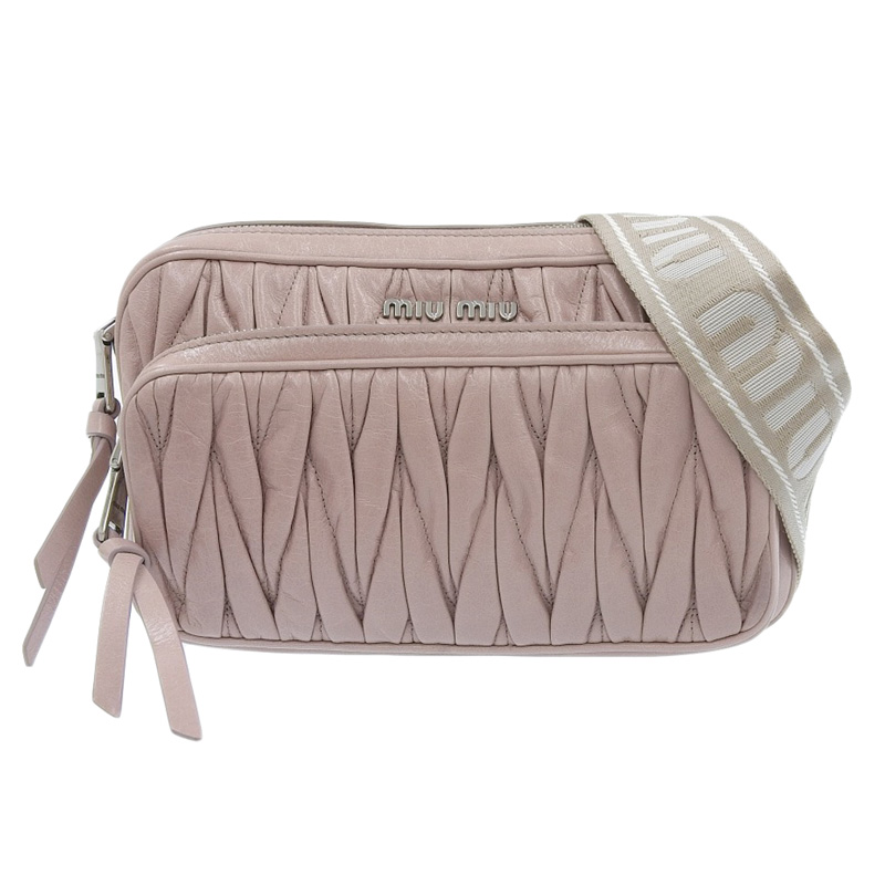 http://ミュウミュウ%20MIUMIU%20マテラッセ%20ショルダーバッグ%20ポシェット%20レザー%20ピンク%205BH199%20中古%20OB2220