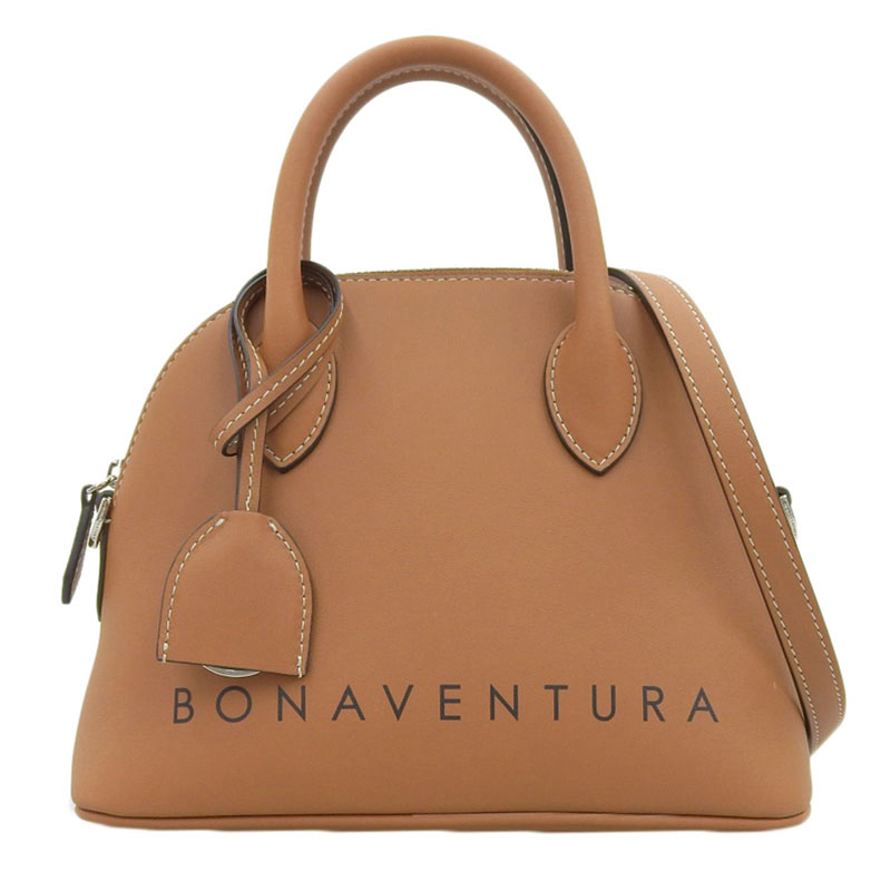 ボナベンチュラ BONAVENTURA ロゴ エマ バッグ 22 スムース 2WAY ハンドバッグ ショルダー レザー ブラウン BBGS1L-CM 美品 OB2221