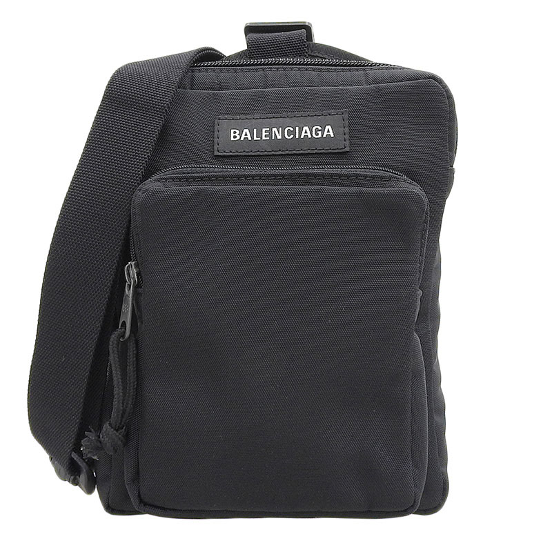 バレンシアガ BALENCIAGA エクスプローラー ショルダーバッグ ナイロン ブラック 593651 中古 OB2222