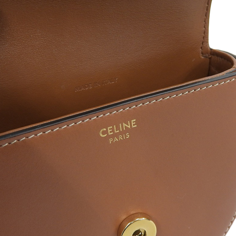 http://セリーヌ%20CELINE%20ミニブザス%20キュイル%20トリオンフ%20ショルダーバッグ%20レザー%20タン%20美品%20OB2225
