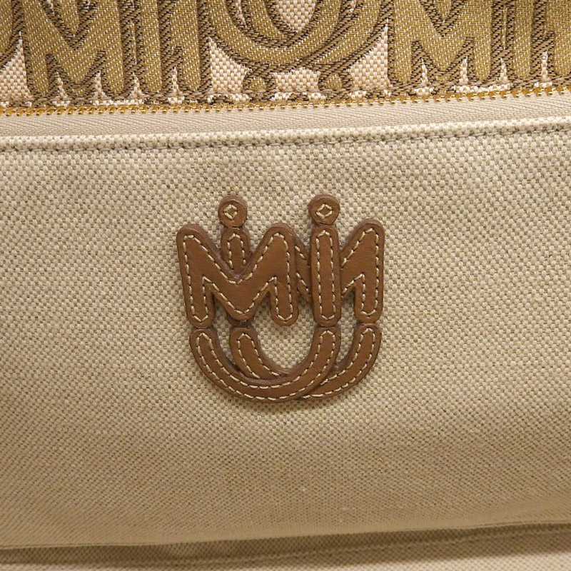http://ミュウミュウ%20MIUMIU%202WAYバッグ%20トートバッグ%20ショルダーバッグ%20キャンバス/レザー%20ブラウン%20中古%20OB2232