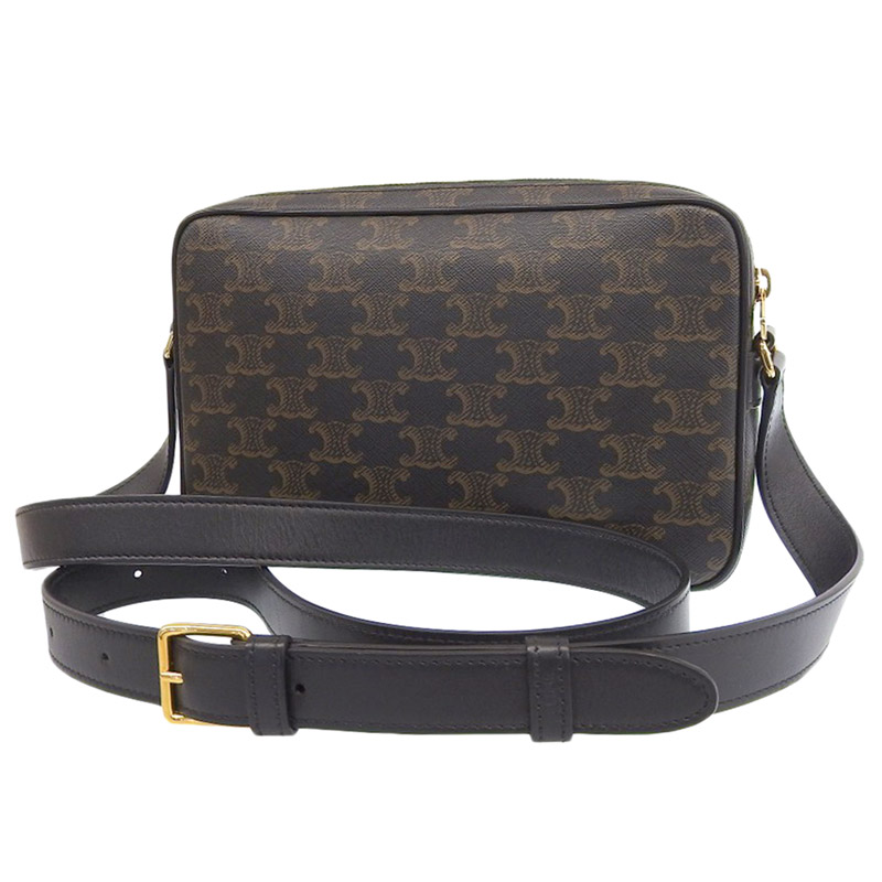 http://セリーヌ%20CELINE%20ミディアムメッセンジャーバッグ%20ショルダーバッグ%20トリオンフキャンバス%20ブラック%20194502%20中古%20OB2234