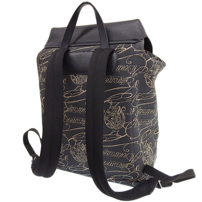 http://ベルルッティ%20BERLUTI%20バックパック%20リュックサック%20キャンバス/レザー%20ネイビー%20中古%20OB2235