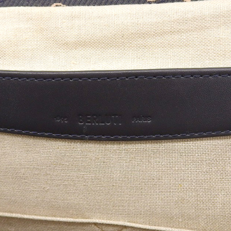 http://ベルルッティ%20BERLUTI%20バックパック%20リュックサック%20キャンバス/レザー%20ネイビー%20中古%20OB2235