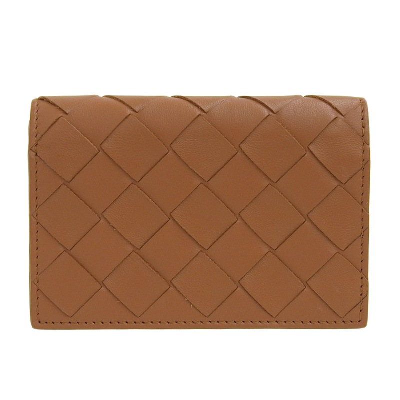 http://ボッテガヴェネタ%20BOTTEGA%20VENETA%20イントレチャート%20カードケース%20名刺入れ%20レザー%20ブラウン%20中古%20OBB0568