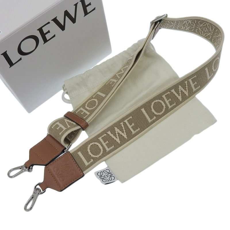 http://ロエベ%20LOEWE%20アナグラム%20ショルダーストラップ%20ジャガード/レザー%20ナチュラル/タン%20C073T87X01%20中古%20OBB0576