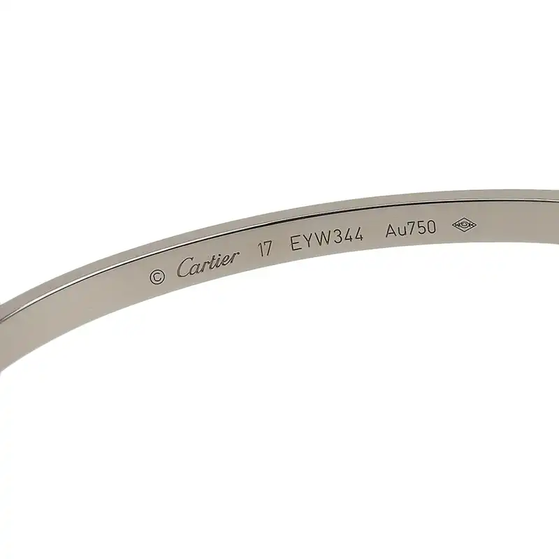 http://カルティエ%20CARTIER%20ラブブレス%20スモール%20ブレスレット%20K18WG%20#17%20中古%20CA0466