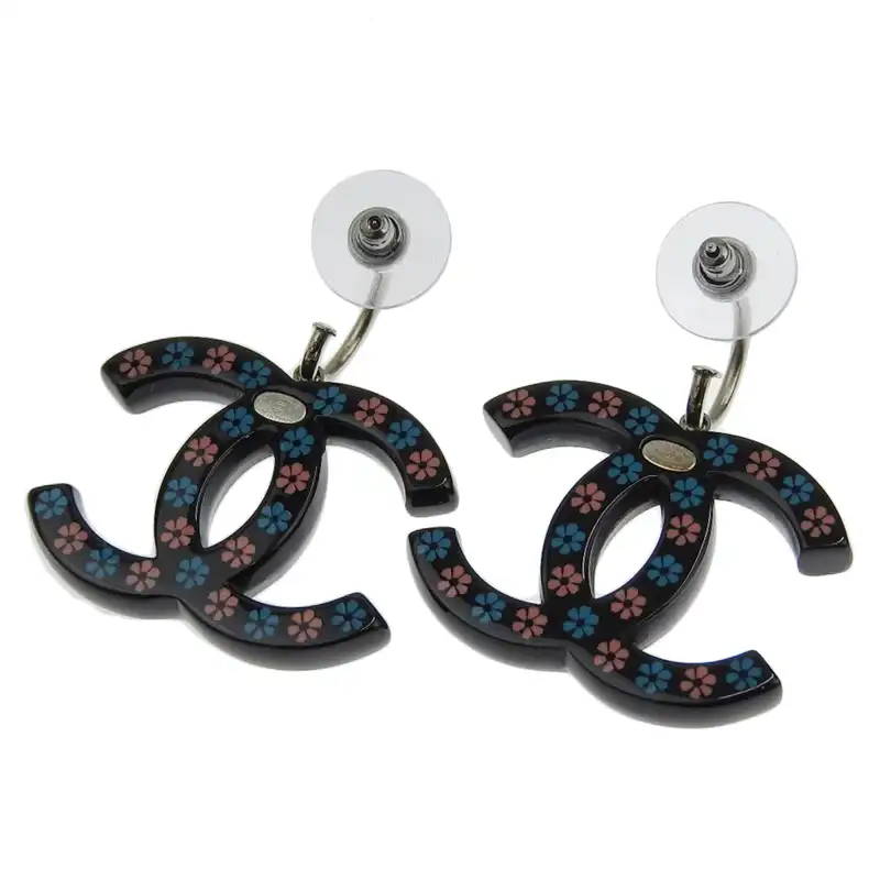 http://シャネル%20CHANEL%20ココマーク%20ピアス%20ブラック%20ピンク%20ブルー%20フラワー%20花柄%2015S%20中古%20CH0963