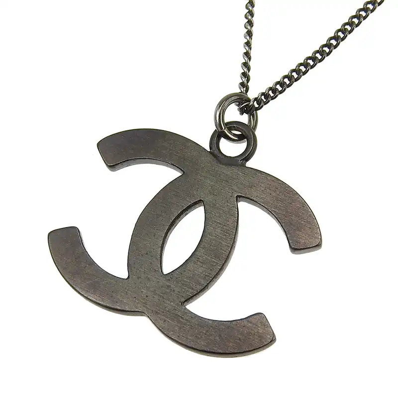 http://シャネル%20CHANEL%20ココマーク%20ネックレス%20ラインストーン%20ブラック%20B11A%20中古%20CH0972