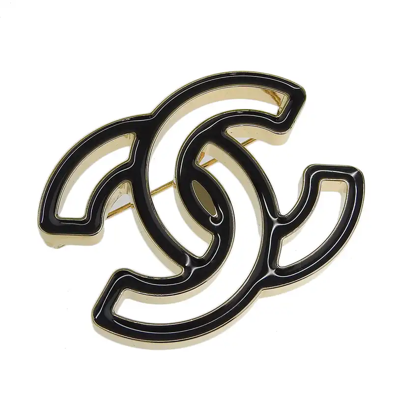 シャネル CHANEL ココマーク ブローチ GP ブラック ゴールド色 B24A 美品 CH0974