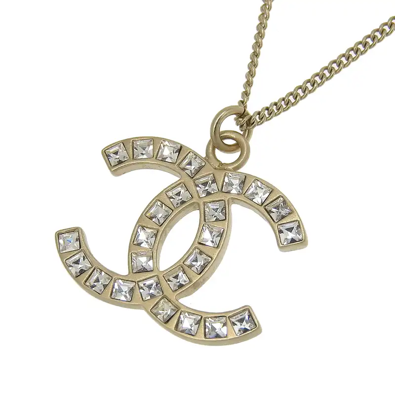 http://シャネル%20CHANEL%20ココマーク%20ネックレス%20GP%20ラインストーン%20ゴールド色%20B12A%20中古%20CH0975