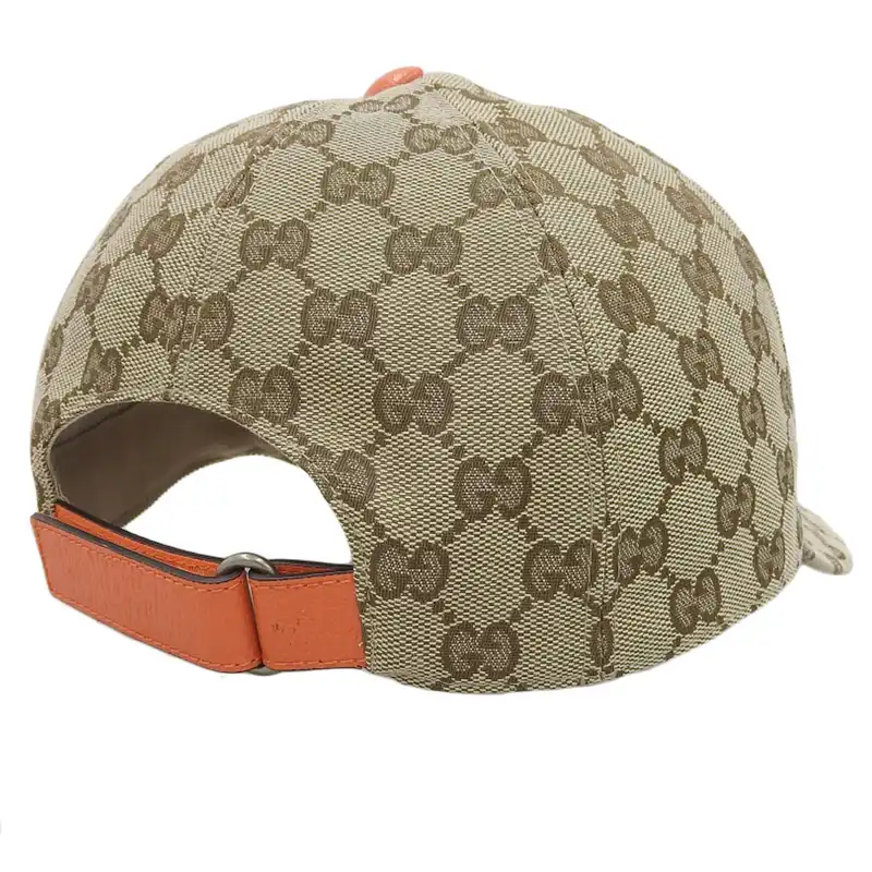 http://グッチ%20GUCCI%20帽子%20ベースボールキャップ%20GGキャンバス%20ベージュ%20オレンジ%20ノースフェイスコラボ%20#M%20672155%20美品%20GU0609