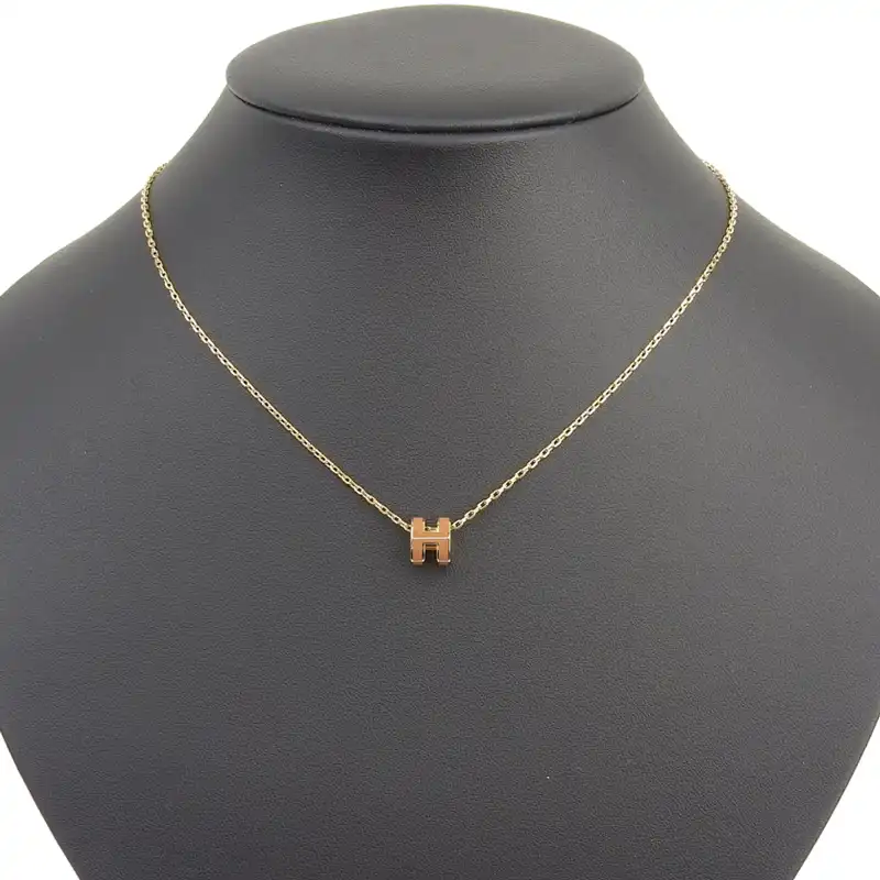 http://エルメス%20HERMES%20ミニポップアッシュ%20ネックレス%20GP%20ブラウン/ゴールド色%20中古%20HE0980