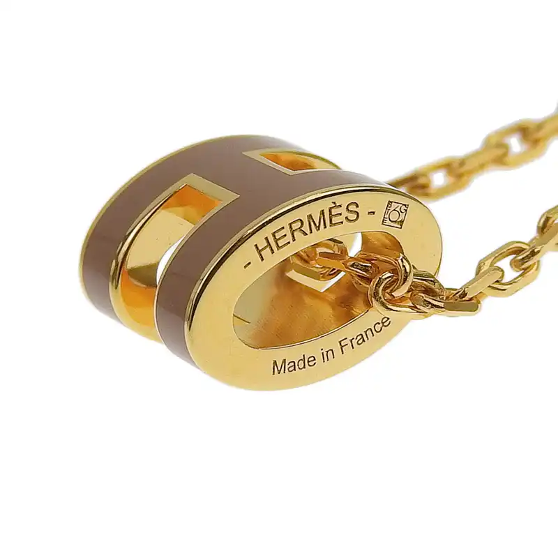 http://エルメス%20HERMES%20ミニポップアッシュ%20ネックレス%20GP%20ブラウン/ゴールド色%20中古%20HE0980
