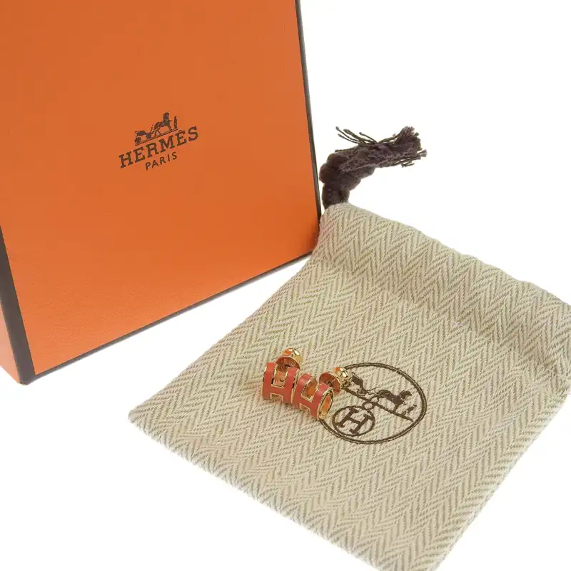 http://エルメス%20HERMES%20ミニポップアッシュピアス%20GP%20オレンジ系/ゴールド色%20中古%20HE0985