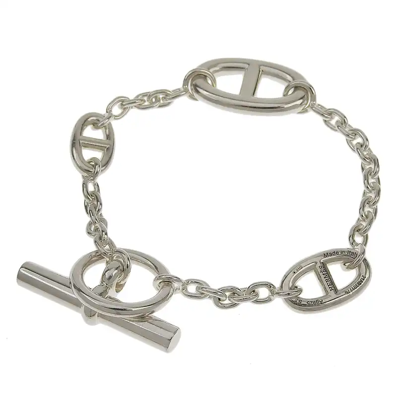 http://エルメス%20HERMES%20シェーヌダンクル%20ファランドール%20ブレスレット%20SV%20中古%20HE0989
