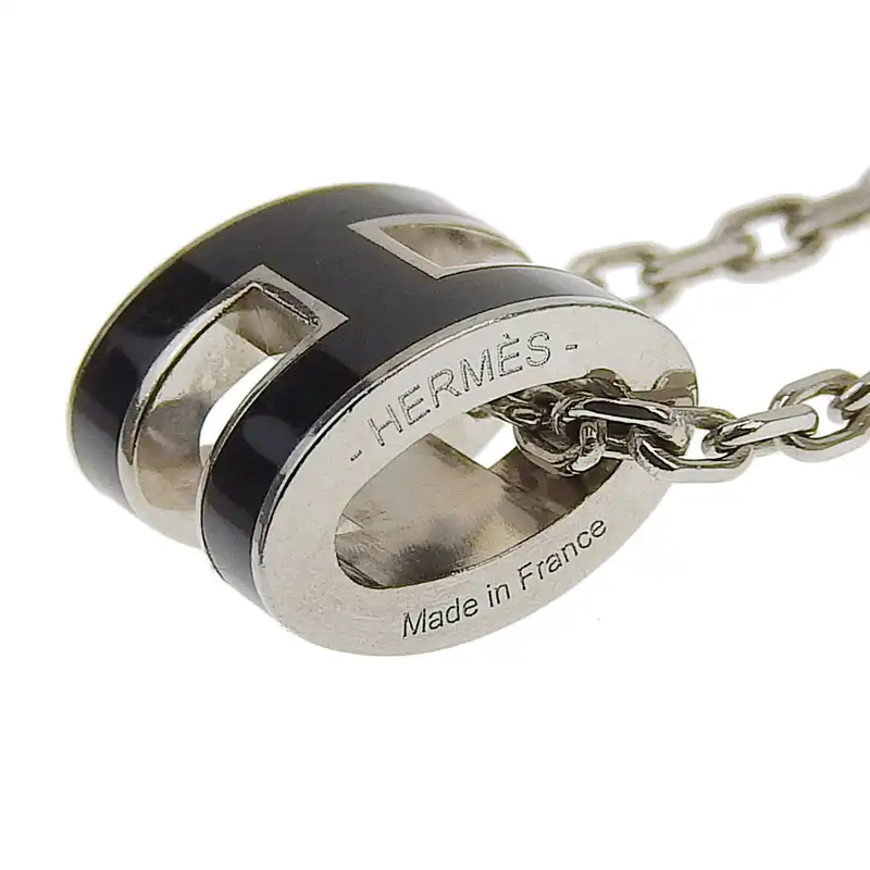 http://エルメス%20HERMES%20ミニポップアッシュ%20ネックレス%20ブラック/シルバー色%20中古%20HE0994