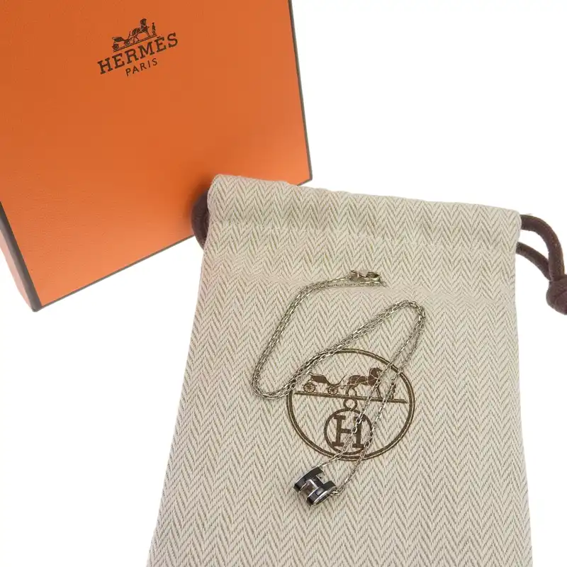 http://エルメス%20HERMES%20ミニポップアッシュ%20ネックレス%20ブラック/シルバー色%20中古%20HE0994