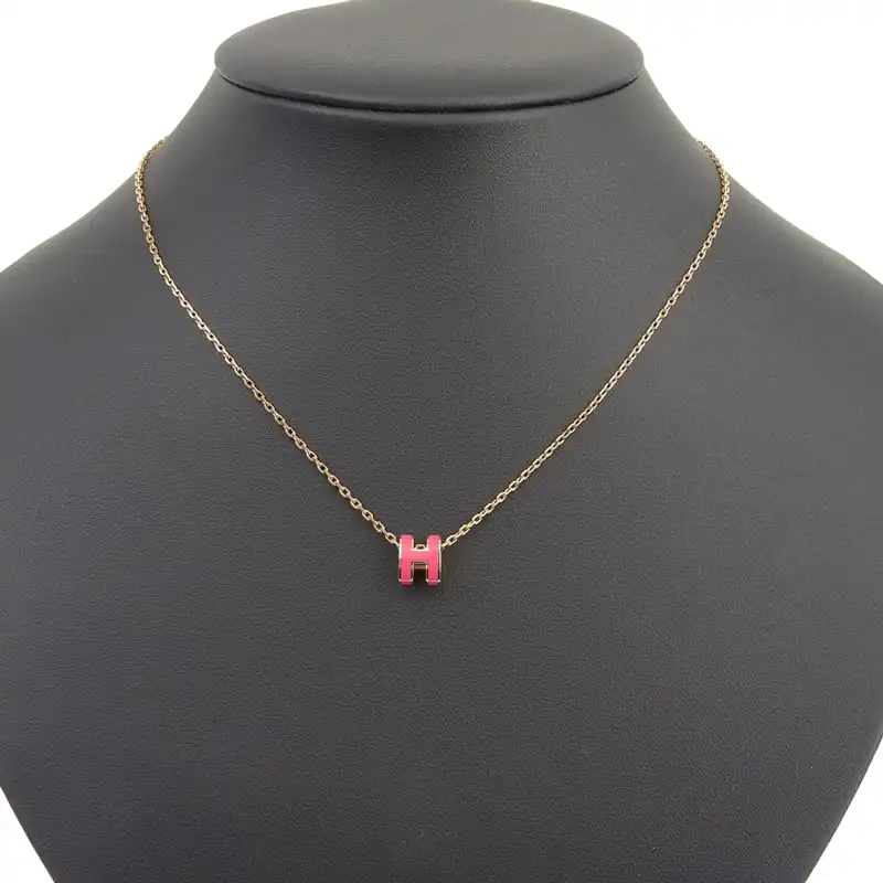 http://エルメス%20HERMES%20ミニポップアッシュ%20ネックレス%20GP%20ピンク/ゴールド色%20中古%20HE0995