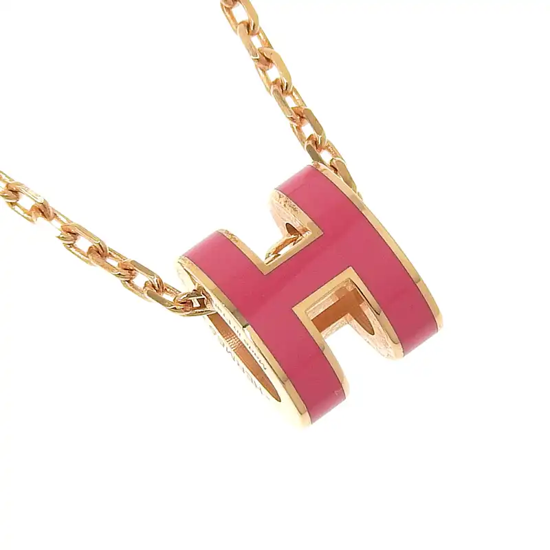 http://エルメス%20HERMES%20ミニポップアッシュ%20ネックレス%20GP%20ピンク/ゴールド色%20中古%20HE0995