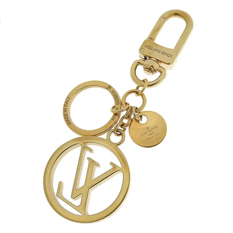 http://ルイヴィトン%20LOUIS%20VUITTON%20ポルトクレ・LVサークル%20バッグチャーム%20キーホルダー%20GP%20ゴールド色%20M68000%20中古%20LV1638