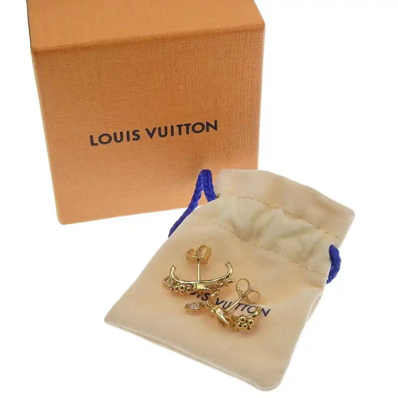 http://ルイヴィトン%20LOUIS%20VUITTON%20ピアス%20LVインザスカイ%20GP%20ラインストーン%20ゴールド色%20M01257%20中古%20LV1645