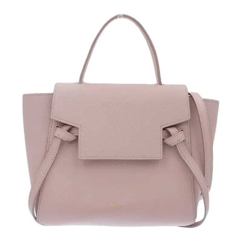 セリーヌ CELINE ナノ ベルトバッグ 2WAYバッグ ハンドバッグ ショルダーバッグ レザー ピンク 中古 OB2178