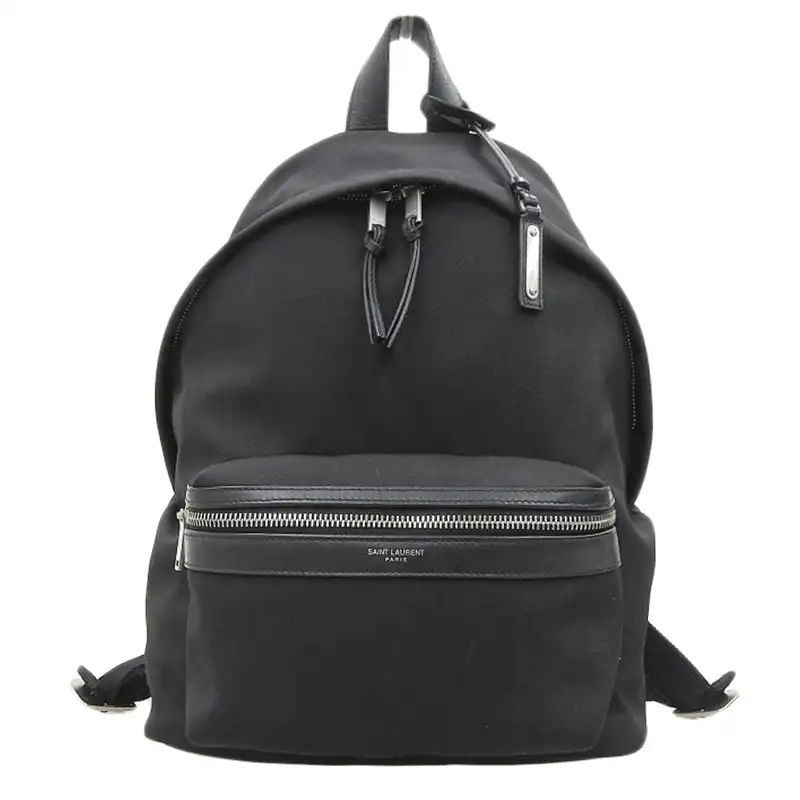 http://サンローラン%20SAINT%20LAURENT%20シティミニ%20バックパック%20リュックサック%20キャンバス/レザー%20ブラック%20中古%20OB2236