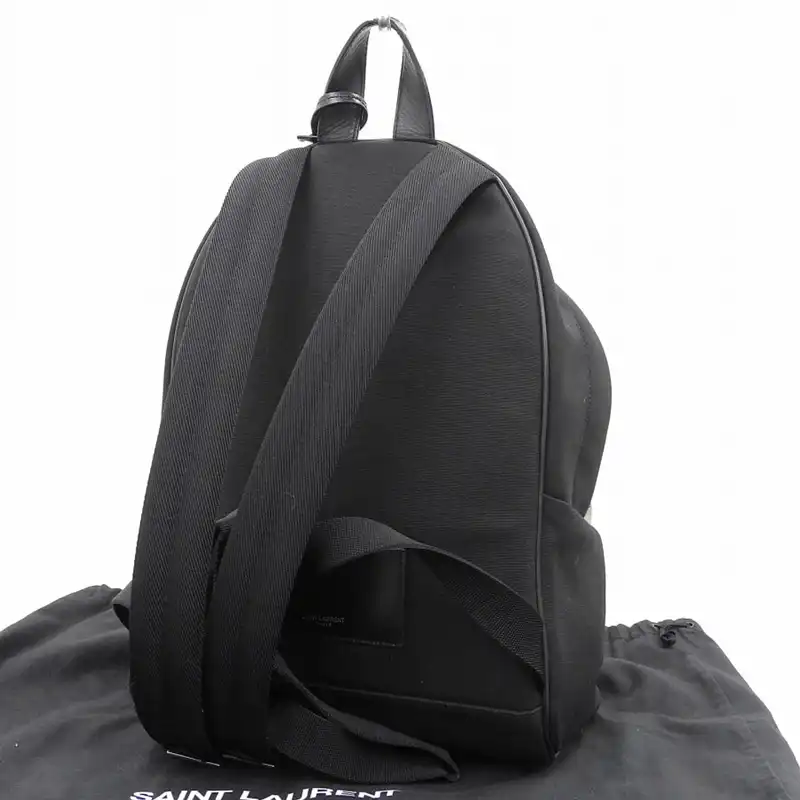 http://サンローラン%20SAINT%20LAURENT%20シティミニ%20バックパック%20リュックサック%20キャンバス/レザー%20ブラック%20中古%20OB2236