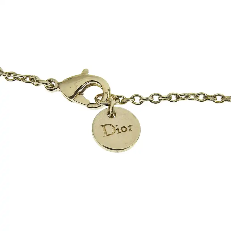 http://ディオール%20CHRISTIAN%20DIOR%20ロゴ%20ネックレス%20GP%20ラインストーン%20ゴールド色%20中古%20OBJ0285