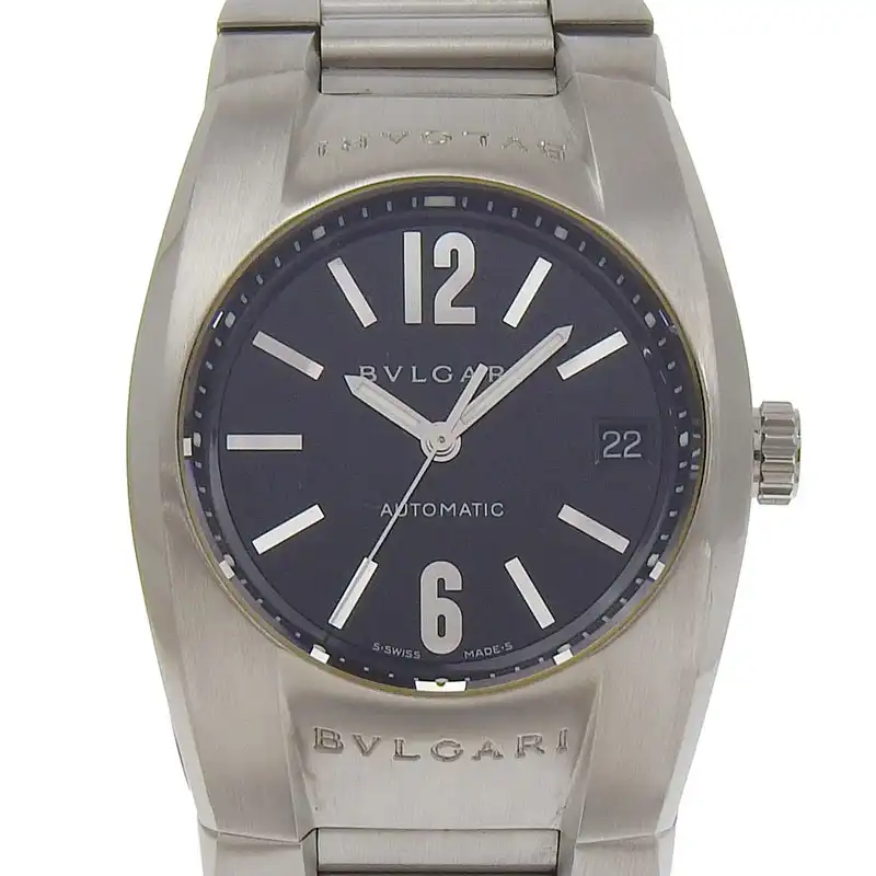 http://ブルガリ%20BVLGARI%20エルゴン%20メンズ%20自動巻き%20腕時計%20SS%20ブラック文字盤%20EG35S%20中古%20BV0152