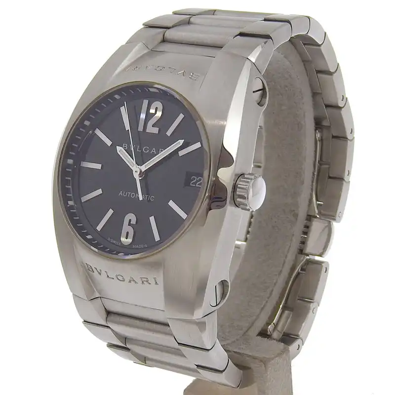 http://ブルガリ%20BVLGARI%20エルゴン%20メンズ%20自動巻き%20腕時計%20SS%20ブラック文字盤%20EG35S%20中古%20BV0152