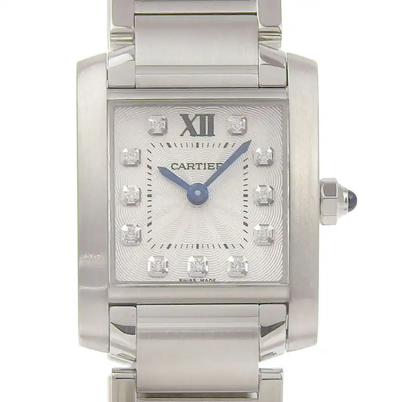 http://カルティエ%20CARTIER%20タンクフランセーズSM%20レディース%20クォーツ%20腕時計%2011Pダイヤモンド%20SS%20シルバー文字盤%20WE110006%20中古%20CA0465