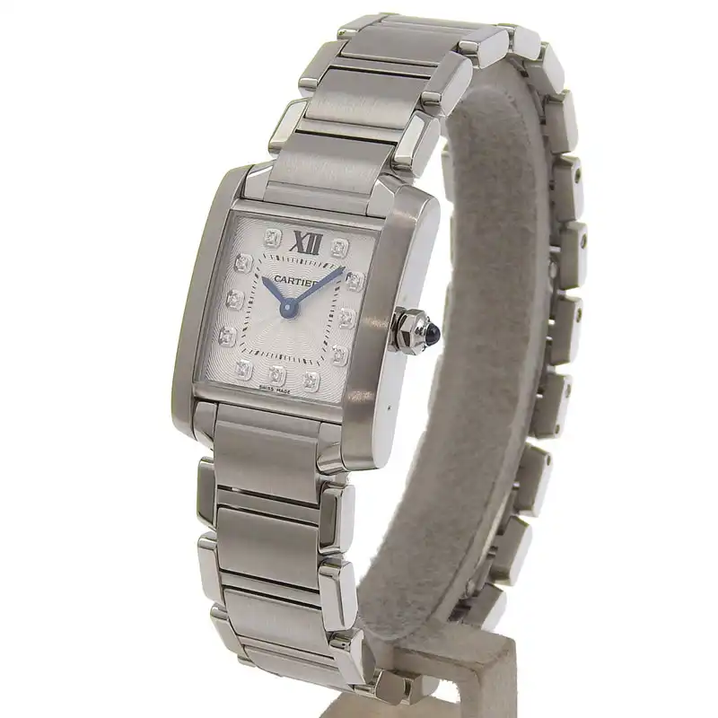 http://カルティエ%20CARTIER%20タンクフランセーズSM%20レディース%20クォーツ%20腕時計%2011Pダイヤモンド%20SS%20シルバー文字盤%20WE110006%20中古%20CA0465